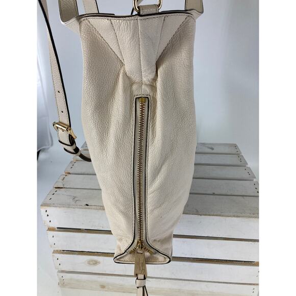 MICHAEL KORS, IVORY PEBBLED LEATHER SHOULDER BAG (ASIS) - Picture 15 of 15